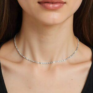 Faceted Silver Bead Necklace - Gleam